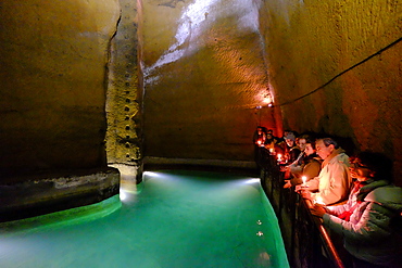 Ancient Greek water reservoirs in the underground beneath Naples, Campania, Italy, Europe