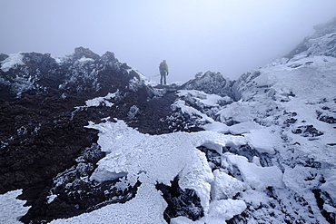 Reaching the crater rim of Mount Etna, UNESCO World Heritage Site, Catania, Sicily, Italy, Europe