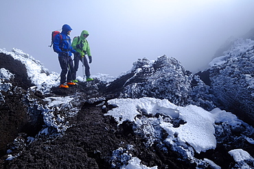 Reaching the crater rim of Mount Etna, UNESCO World Heritage Site, Catania, Sicily, Italy, Europe