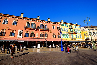 Piazza Bra in front of the Arena, Verona, Veneto, Italy, Europe