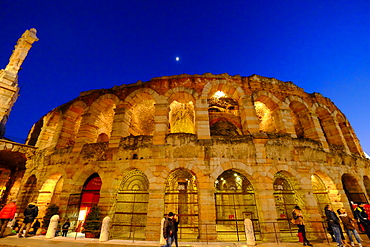 Verona Arena, Roman amphitheatre, in Piazza Bra in Verona, Veneto, Italy, Europe