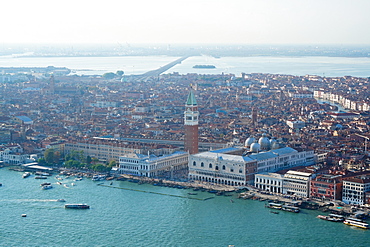 View of Venice from the helicopter, Venice Lagoon, UNESCO World Heritage Site, Veneto, Italy, Europe