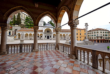 The Arcades of Loggia del Lionello and Loggia di San Giovanni, Piazza della Liberta, Udine, Friuli Venezia Giulia, Italy, Europe