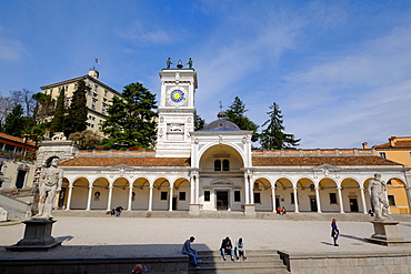 Loggia di San Giovanni and the Clock Tower, Piazza della Liberta, Udine, Friuli Venezia Giulia, Italy, Europe