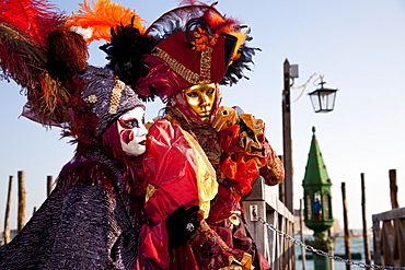 Costumes and masks during Venice Carnival, Venice, Veneto, Italy, Europe