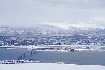 Tromso and its airport, Tromso, Troms County, Norway, Scandinavia, Europe