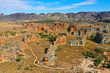 Sandstone landscape at Isalo National Park, Ihorombe Region, Fianarantsoa province, Madagascar, Africa