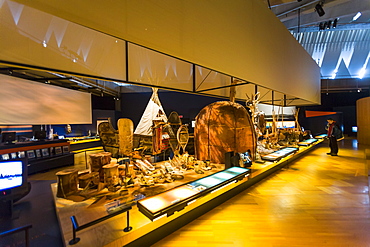 Dispaly of First Nations artifacts, Museum of Civilization, Quebec City, Quebec, Canada, North America