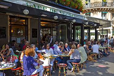 Cafe de Flore, Saint-Germain-des-Pres, Left Bank, Paris, France, Europe