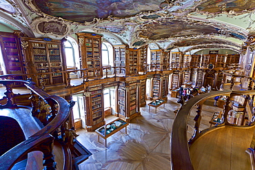 The Rococo style Abbey Library, containing the oldest library collection in the country, St. Gallen, Switzerland, Europe