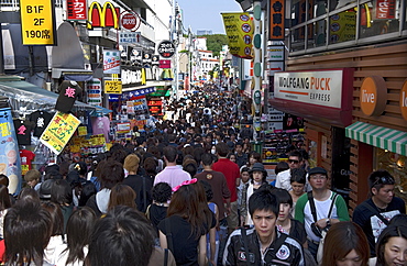 Takeshita-dori Street in Harajuku, where young people shop and hang out, Tokyo, Japan, Asia