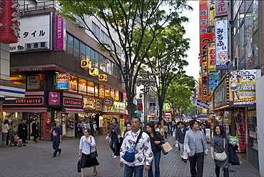 People walking in the famous Kabukicho entertainment district in East Shinjuku, Tokyo, Japan, Asia