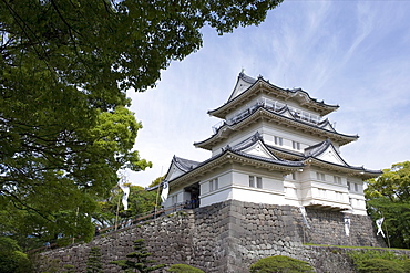 Odawara Castle, a Hojo clan stronghold until destroyed then rebuilt in the 1960s, Japan