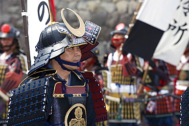 Samurai in the Odawara Hojo Godai Festival held in May at Odawara Castle in Kanagawa, Japan, Asia