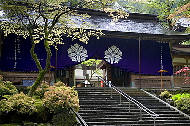 Entry portal at Eiheiji Temple, headquarters of Soto sect of Zen Buddhism, in Fukui, Japan