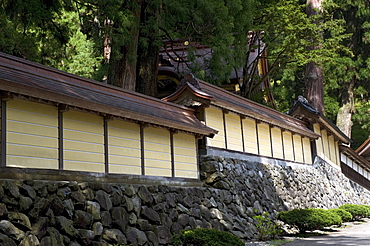 Perimeter wall at Eiheiji Temple, headquarters of Soto sect of Zen Buddhism, in Fukui, Japan, Asia