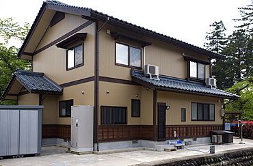 Typical contemporary two-storey, single-family Japanese residence in the suburbs, Japan, Asia