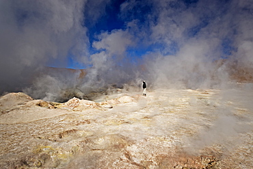 The Sol de Manana geysers, a geothermal field at a height of 5000 metres, Bolivia, South America 