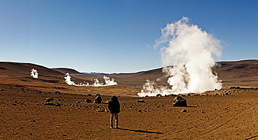 The Sol de Manana geysers, a geothermal field at a height of 5000 metres, Bolivia, South America 