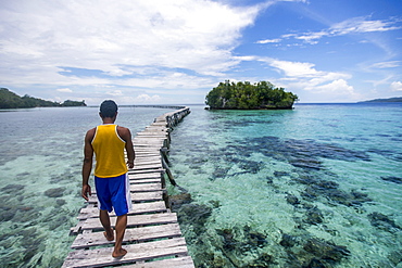 Long bridge, Togian Islands, Sulawesi, Indonesia, Southeast Asia, Asia 