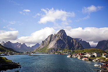 The town of Reine, a popular tourist town in the Lofoten Islands, Norway, Scandinavia, Europe