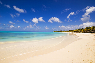 An empty beach in Antigua, Leeward Islands, West Indies, Caribbean, Central America