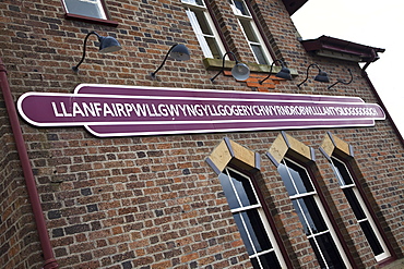 Llanfair PG train station, the longest town name in the world, Wales, United Kingdom, Europe