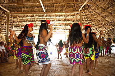 Dance show by Embera indigenous people, Panama, Central America