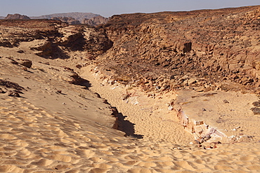 Erosion helps form stunning geological formations in the Coloured Canyon in the Sinai Desert, Egypt, North Africa, Africa