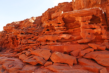 Erosion helps form stunning formations in the rocks of the Coloured Canyon, Sinai South, Egypt, North Africa, Africa