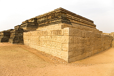 The Mahanavami Dibba, the three-tiered structure within the royal enclosure at Hampi, UNESCO World Heritage Site, Karnataka, India, Asia