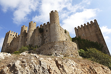 Obidos castle, a medieval forstress, today used as a luxury Pousada hotel, in Obidos, Estremadura, Portugal, Europe