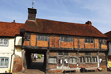 Old Church Hall, an English half-timbered building with red-brick walls, village of West Wycombe, Buckinghamshire, England, United Kingdom, Europe