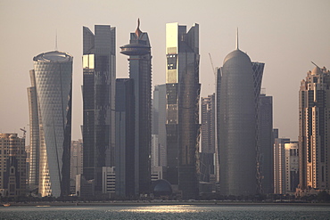 Modern skyscrapers in the West Bay financial district of Doha, Qatar, Middle East