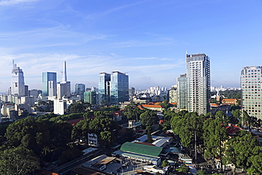 The skyline of the downtown area, including the Bitexco Tower, Ho Chi Minh City (Saigon), Vietnam, Indochina, Southeast Asia, Asia