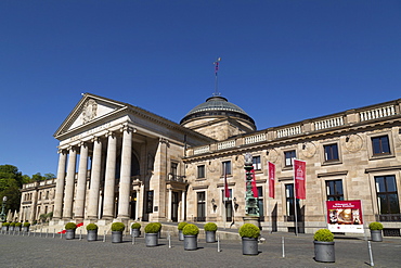 The Kurhaus, the location of a conference centre and casino, a building dating from the 19th century in Wiesbaden, Hesse, Germany, Europe