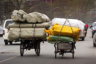 Tricycles next to Muxiyuan textile market, Fengtai District, Beijing, China, Asia