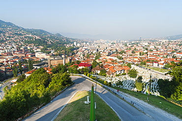 View of Sarajevo from Yellow Bastion, Sarajevo, Bosnia and Herzegovina, Europe