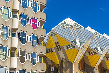 Cube houses (Pole Houses) (Tree Houses), Kubuswoningen, Rotterdam, South Holland, The Netherlands, Europe