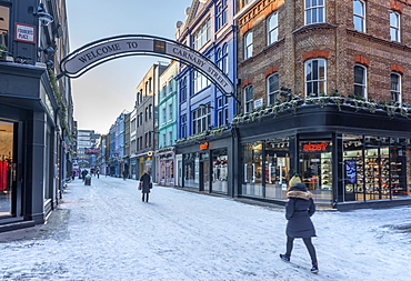 Carnaby Street in winter, The West End, London, England, United Kingdom, Europe