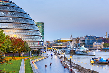 City Hall by River Thames, Southwark, London, England, United Kingdom, Europe