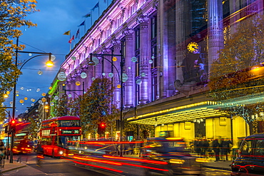 Selfridge's Department Store, Christmas Lights, Oxford Street, The West End, London, England, United Kingdom, Europe