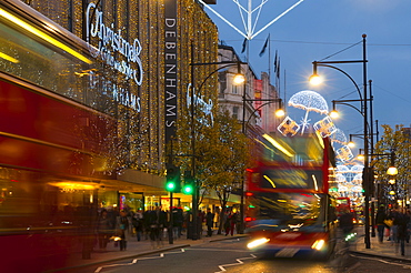 Christmas lights, Oxford Street, London, England, United Kingdom, Europe