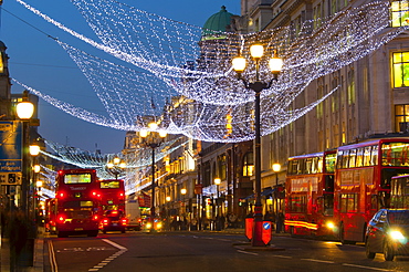 Christmas lights, Regents Street, London, England, United Kingdom, Europe