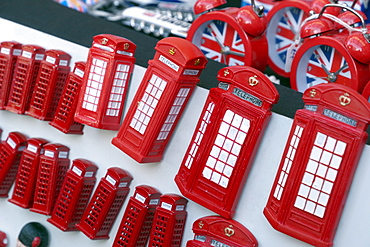 Souvenir telephone kiosks, Portobello Road Market, Notting Hill, London, England, United Kingdom, Europe