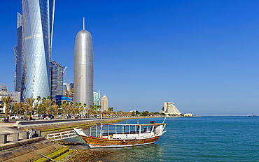 Al Bidda Tower and Burj Qatar, Doha, Qatar, Middle East