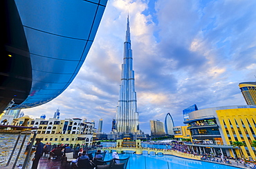 Burj Khalifa from The Address Downtown Hotel, Dubai, United Arab Emirates, Middle East