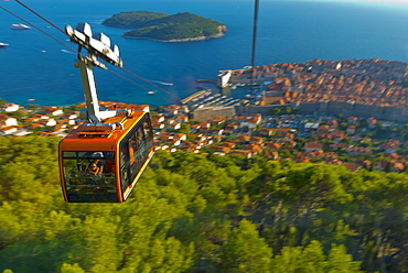 Old Town (Stari Grad) from Mount Srd cable Car, Dubrovnik, Dalmatia, Croatia, Europe