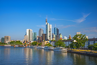 City skyline across River Main, Frankfurt am Main, Hesse, Germany, Europe