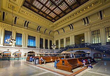 Waiting room, Hoboken Terminal Railway Station, Hoboken, New Jersey, United States of America, North America